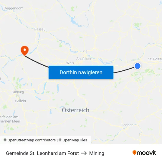 Gemeinde St. Leonhard am Forst to Mining map