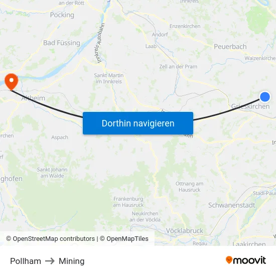 Pollham to Mining map