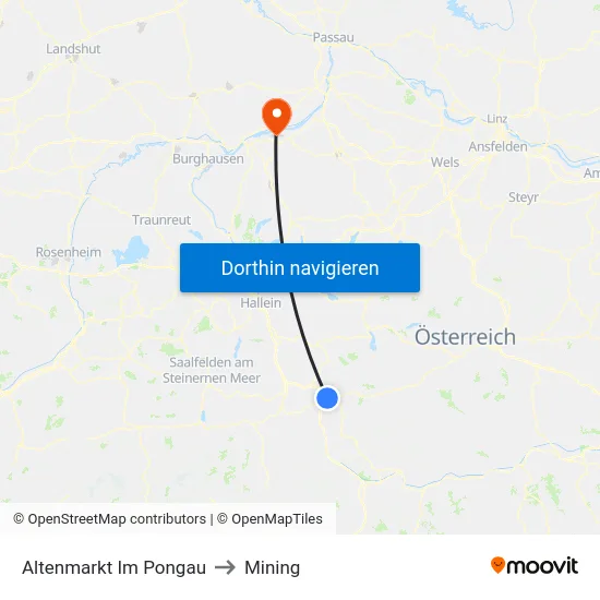 Altenmarkt Im Pongau to Mining map