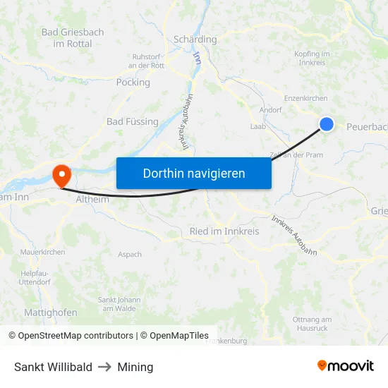 Sankt Willibald to Mining map