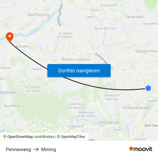 Pennewang to Mining map