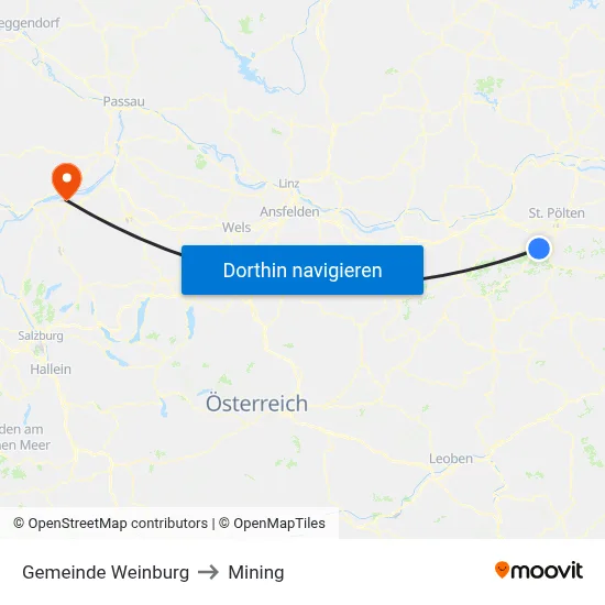 Gemeinde Weinburg to Mining map