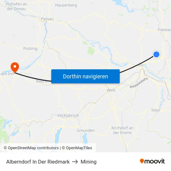 Alberndorf In Der Riedmark to Mining map