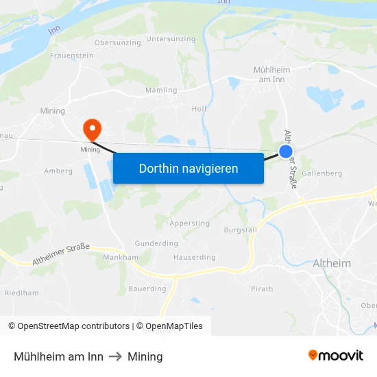 Mühlheim am Inn to Mining map