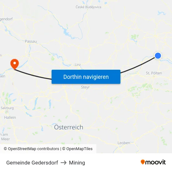 Gemeinde Gedersdorf to Mining map