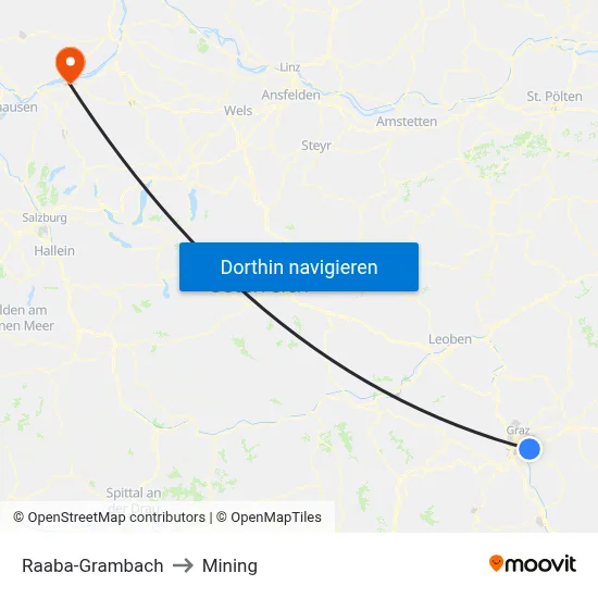 Raaba-Grambach to Mining map