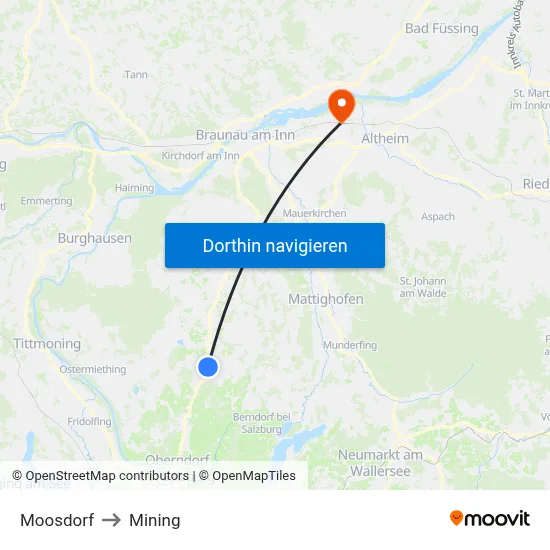 Moosdorf to Mining map