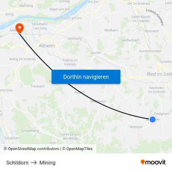 Schildorn to Mining map