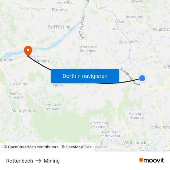 Rottenbach to Mining map