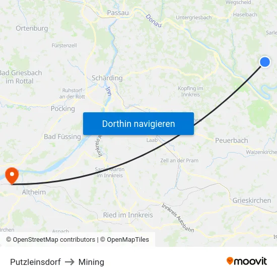 Putzleinsdorf to Mining map