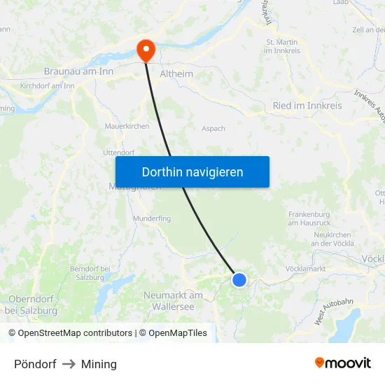 Pöndorf to Mining map