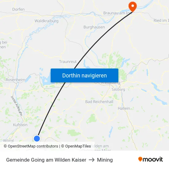 Gemeinde Going am Wilden Kaiser to Mining map