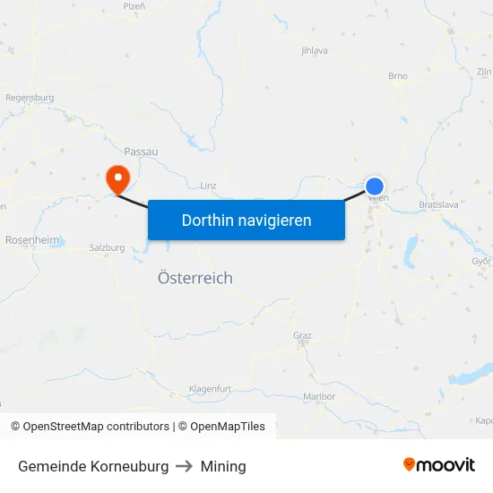 Gemeinde Korneuburg to Mining map