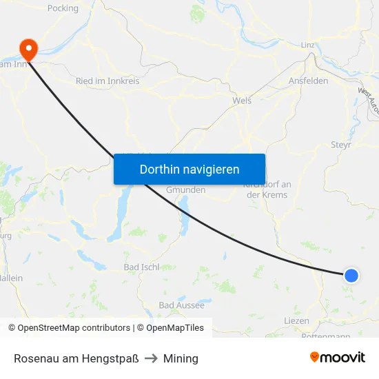Rosenau am Hengstpaß to Mining map