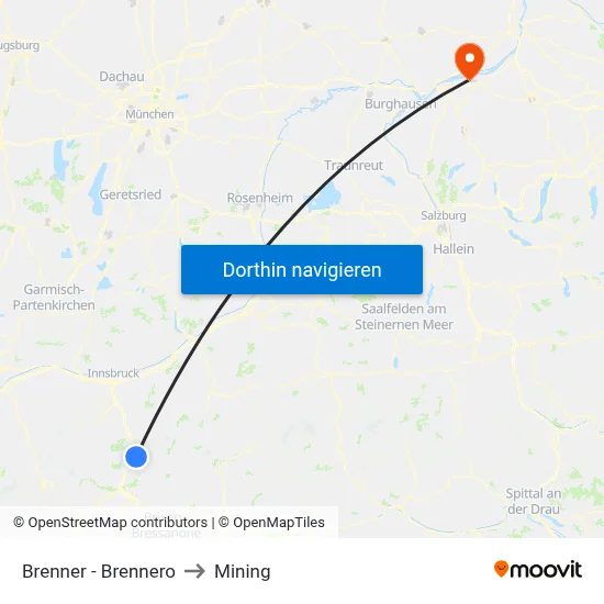 Brenner - Brennero to Mining map