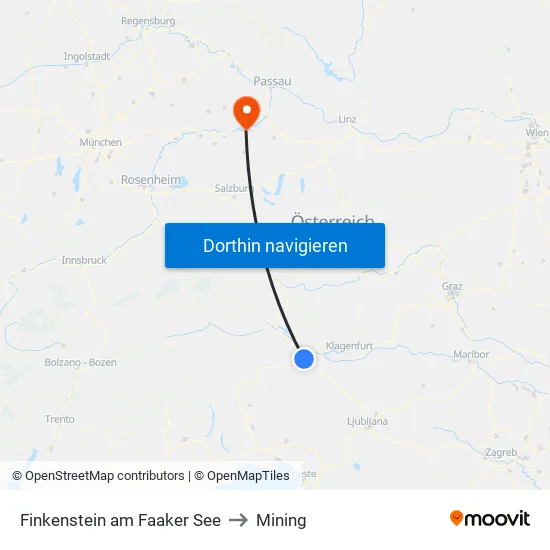 Finkenstein am Faaker See to Mining map