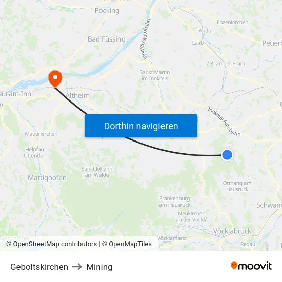Geboltskirchen to Mining map