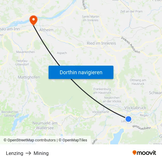 Lenzing to Mining map