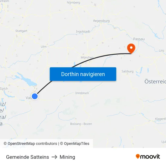 Gemeinde Satteins to Mining map