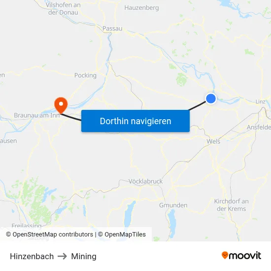 Hinzenbach to Mining map