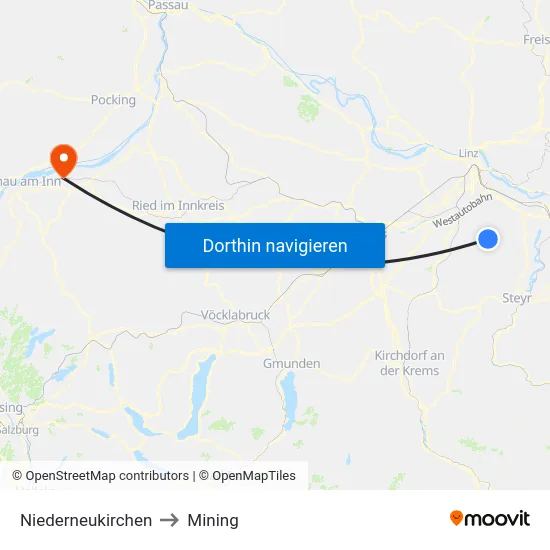 Niederneukirchen to Mining map