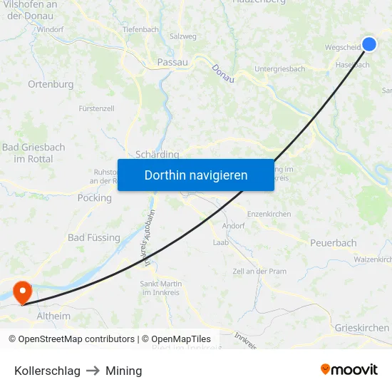Kollerschlag to Mining map