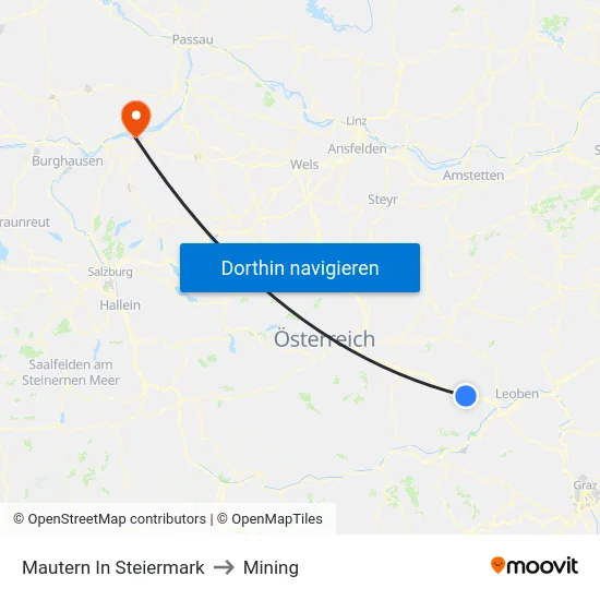 Mautern In Steiermark to Mining map
