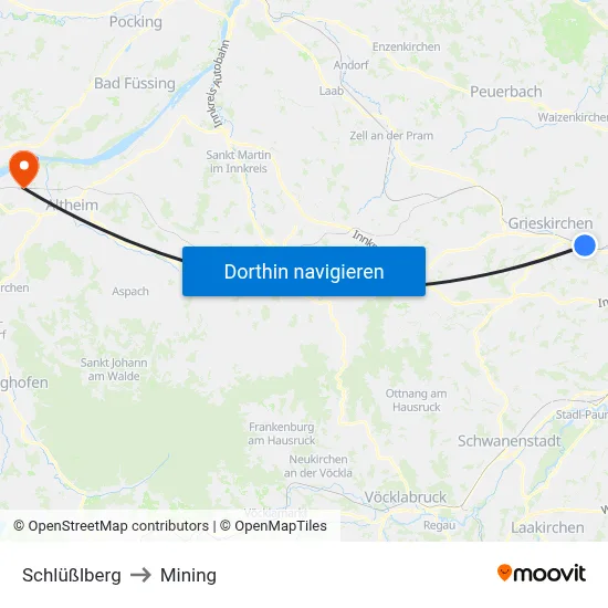 Schlüßlberg to Mining map