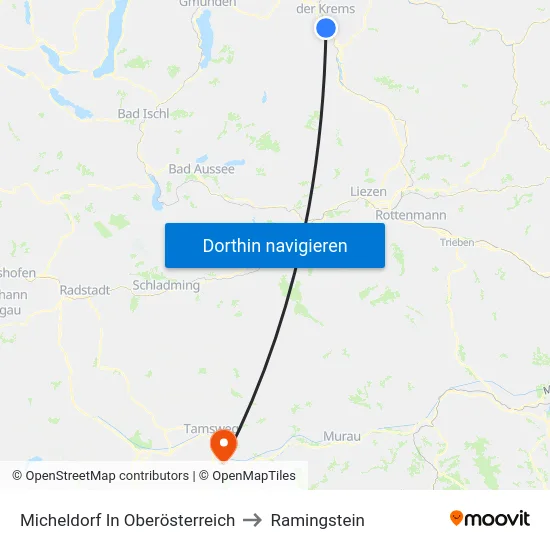 Micheldorf In Oberösterreich to Ramingstein map