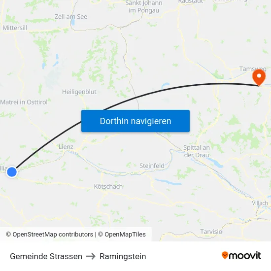 Gemeinde Strassen to Ramingstein map