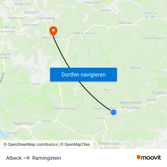 Albeck to Ramingstein map
