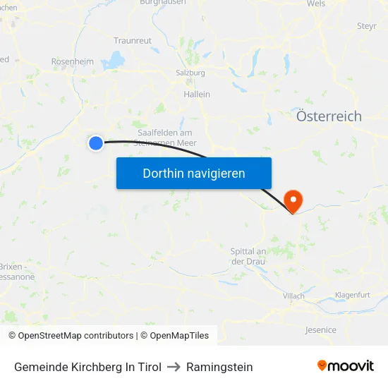 Gemeinde Kirchberg In Tirol to Ramingstein map