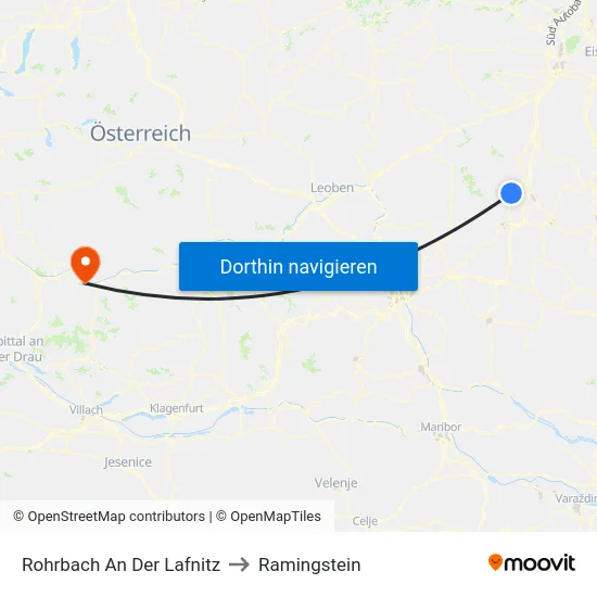 Rohrbach An Der Lafnitz to Ramingstein map
