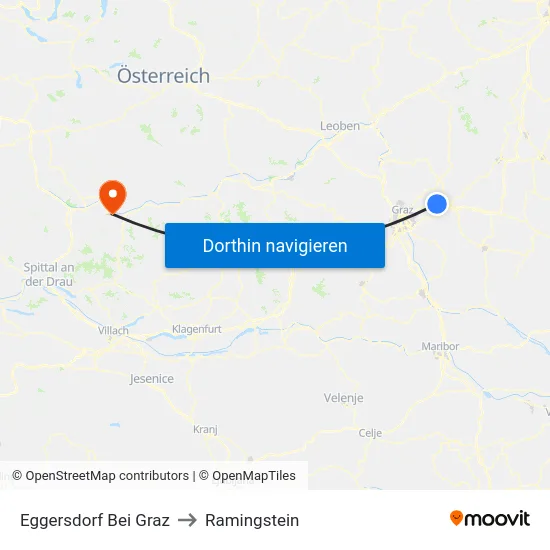 Eggersdorf Bei Graz to Ramingstein map
