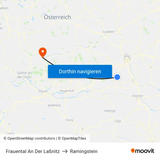 Frauental An Der Laßnitz to Ramingstein map