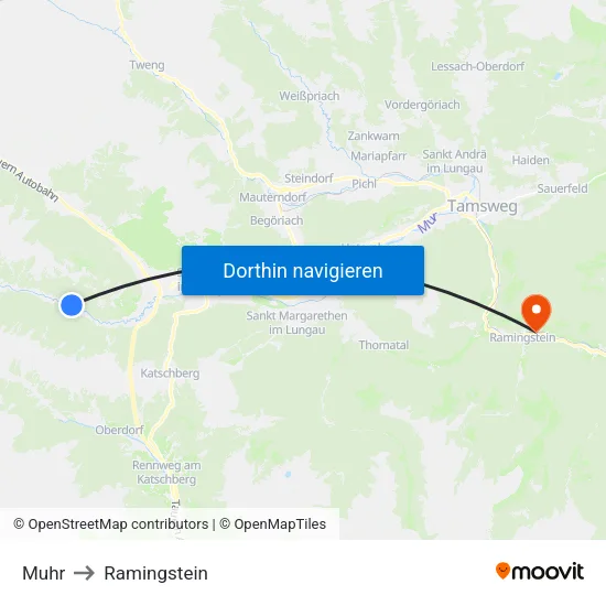 Muhr to Ramingstein map