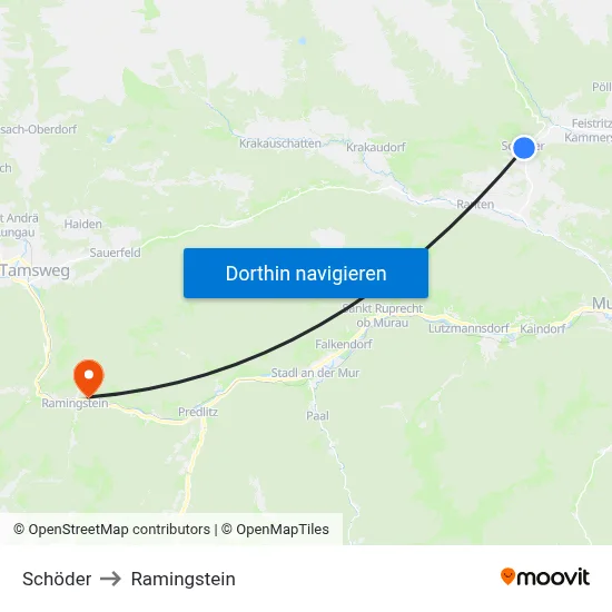 Schöder to Ramingstein map