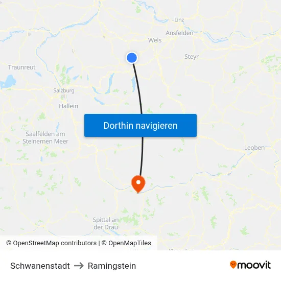 Schwanenstadt to Ramingstein map
