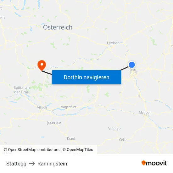 Stattegg to Ramingstein map