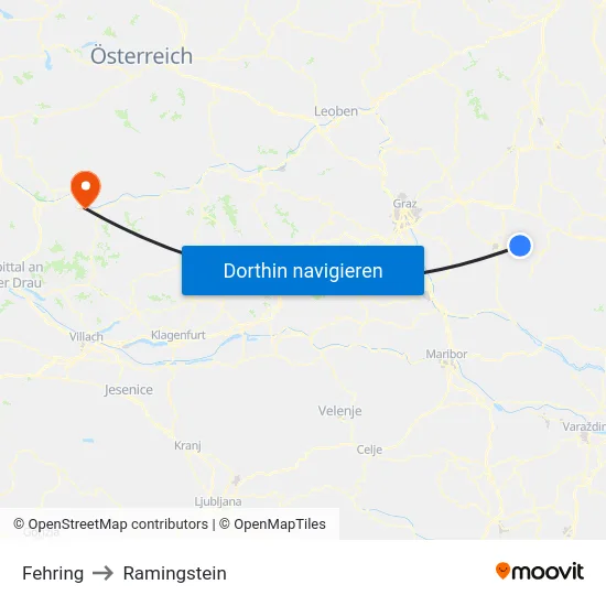 Fehring to Ramingstein map