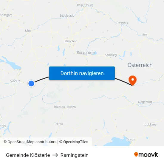 Gemeinde Klösterle to Ramingstein map