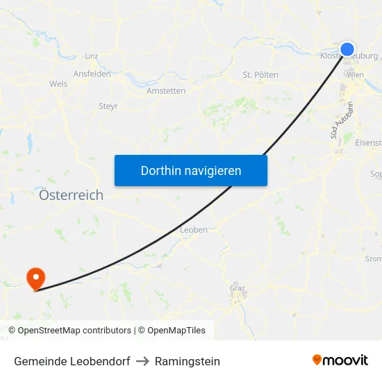 Gemeinde Leobendorf to Ramingstein map