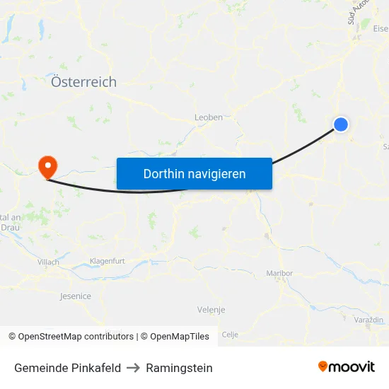 Gemeinde Pinkafeld to Ramingstein map