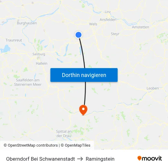Oberndorf Bei Schwanenstadt to Ramingstein map