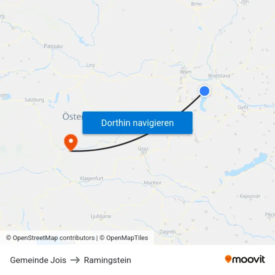 Gemeinde Jois to Ramingstein map