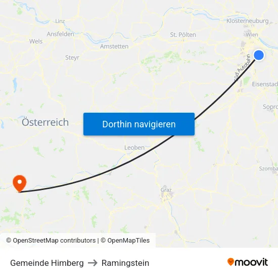 Gemeinde Himberg to Ramingstein map
