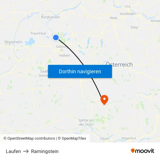 Laufen to Ramingstein map