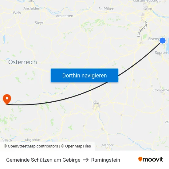 Gemeinde Schützen am Gebirge to Ramingstein map