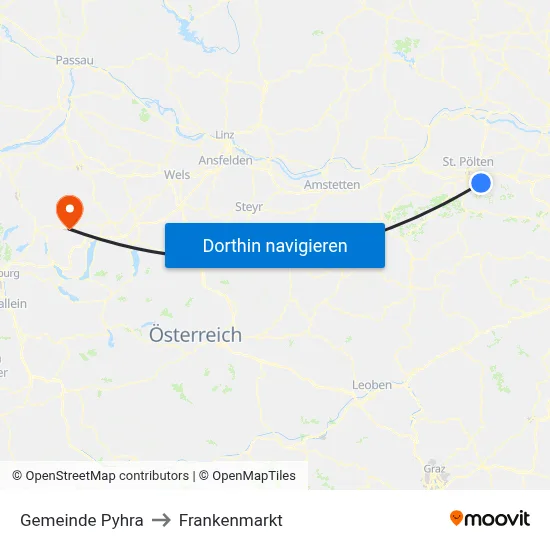 Gemeinde Pyhra to Frankenmarkt map