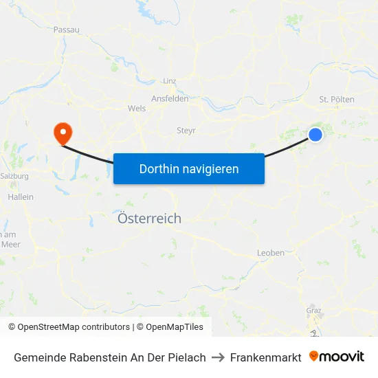 Gemeinde Rabenstein An Der Pielach to Frankenmarkt map